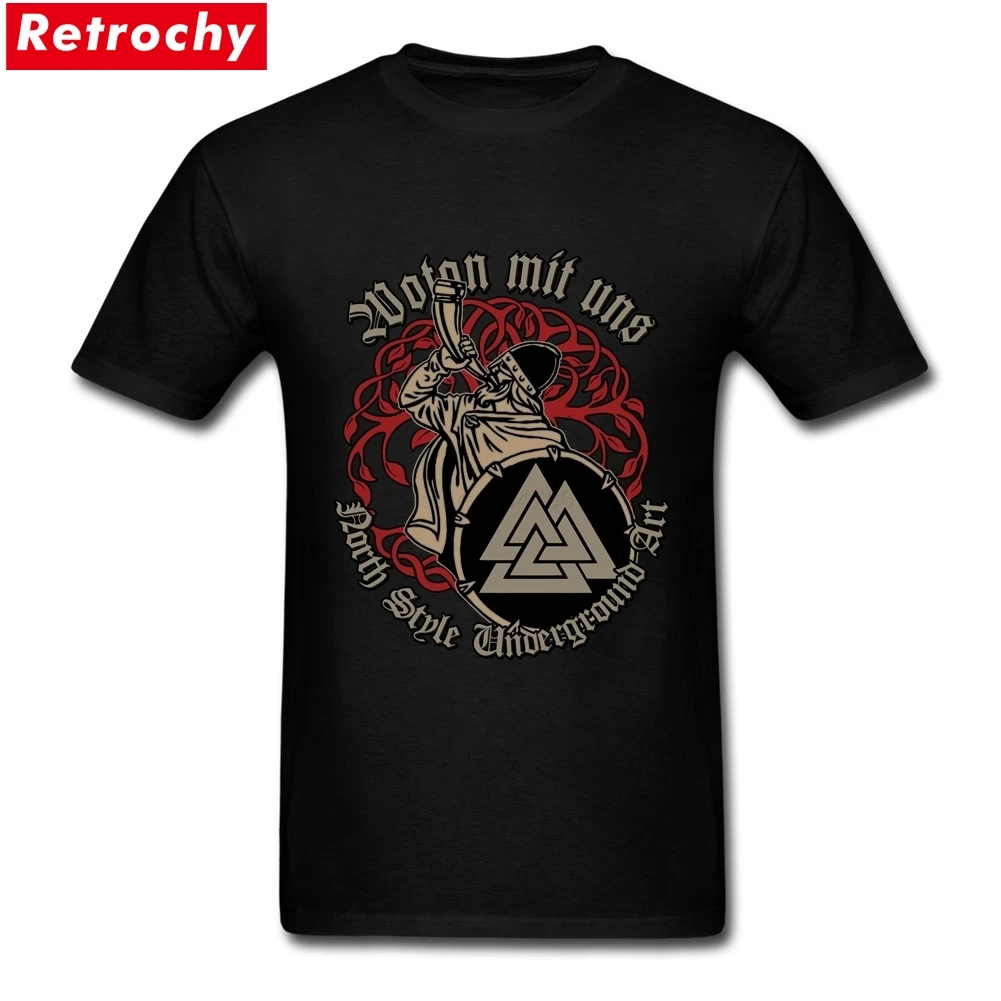 

Men Wotan Mit Uns T Shirts Men's Short Sleeve Viking Tees Oversized Leisure Basic Graphic Cool Tees