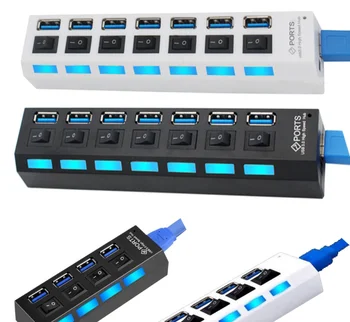 

4 /7 Ports USB 2.0 USB 3.0 External Expansion Hub With Switch with independent switch