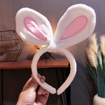 

Korean Version White Rabbit Ears Wash Face Hair Hoop Female Cute Hairbands Card Hoop Korean Version of Hair Accessories