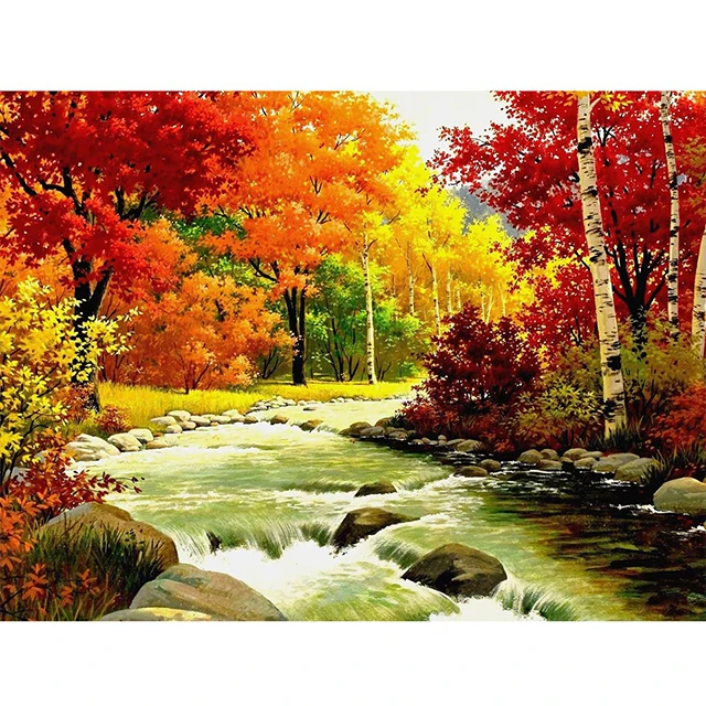 5D Diy Diamond Painting Landscape Cross Stitch Kit Full Drill Embroidery Scenery Winter Mosaic Art Picture of Rhinestones Decor 