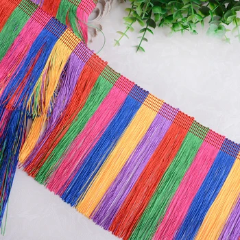 

Curtain Decorative Accessories rainbow color line Hanging Tassel Fabric Lace Rows Drapes Curtain Trims 12M/lot