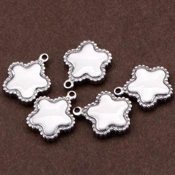

15Pcs/Lot Stainless Steel Flower Charms Dot Bezel Earring Components Jewelry Making Supplies Handmade Accessories Logo Engrave