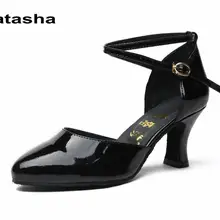 Наташа; обувь из натуральной кожи; размер обуви; женские танцевальные туфли на квадратном каблуке для взрослых