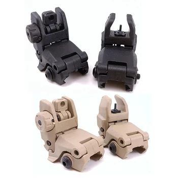 

1 Pair Tactical Front Rear Sight AR15 Offset Back Up Polymer Flip up Sights for 20mm Picatinny Rail Military Hunting Accessories