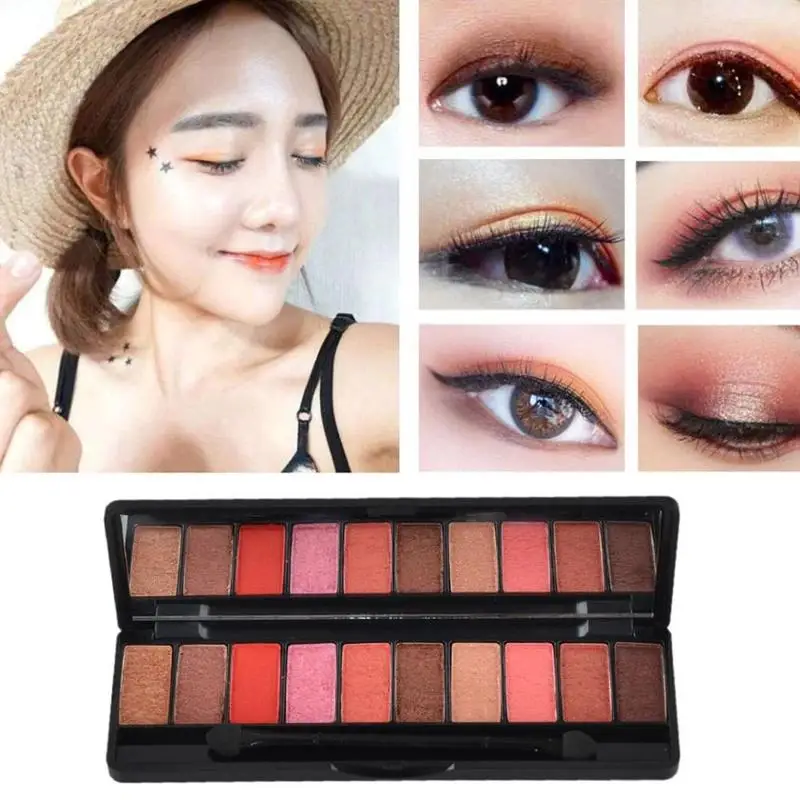 10 Colour Eyeshadow Geometry Earth Color Pumpkin Color Makeup Tray Lazy Girl Heart Eyeshadow Tray