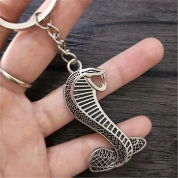

3D Metal Cobra Snake Emblem Badge Auto Car Keyring Key Ring Chain Keychain For Ford Focus 2 3 Mustang shelby GT Car styling