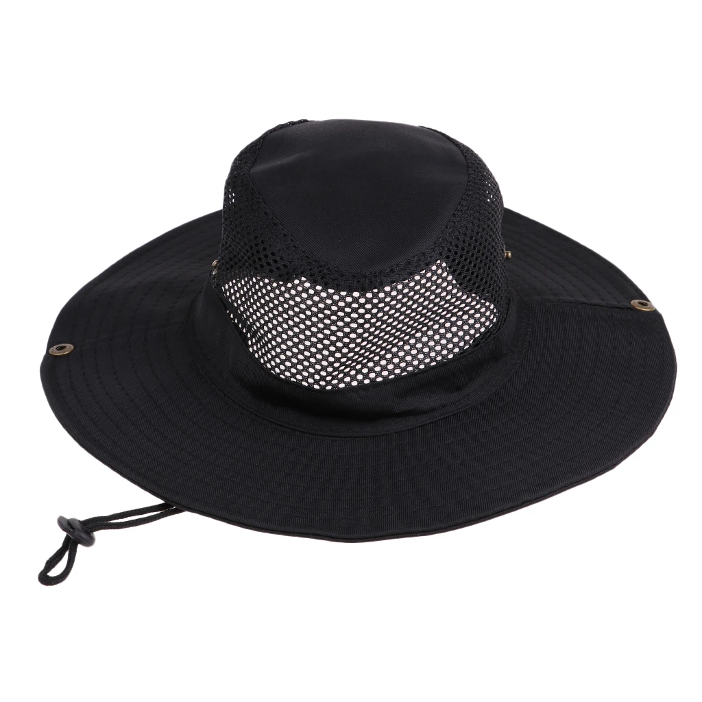 Outdoor Sun Protection Wide Brim Bucket Hat Breathable Boonie Cap for Fishing Boating Hunting Hiking Camping