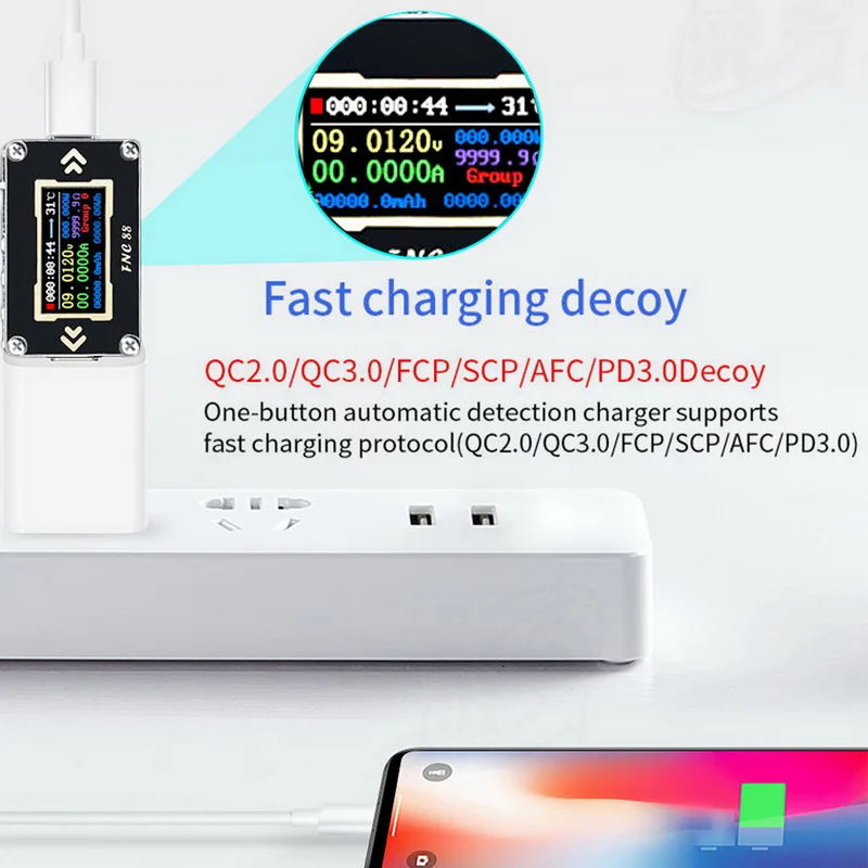 FNC88 тип-c PD триггер тестер батареи USB-C Вольтметр Амперметр Напряжение измеритель тока мультиметр PD зарядное устройство батарея USB Тестер