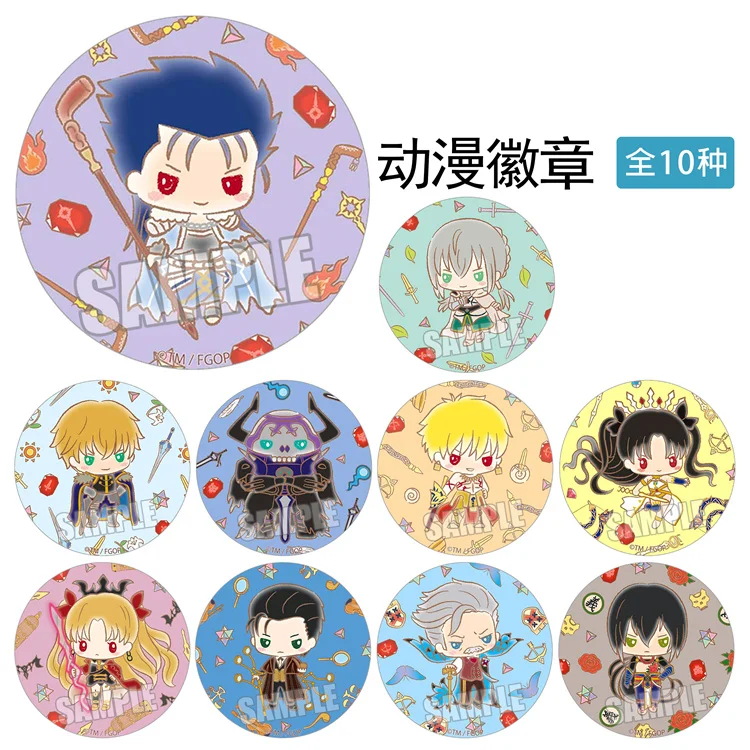 1 шт. 58 мм Fate Grand Order Супер Симпатичный значок Gilgamesh Pendragon Jannu darku Tamamo no Mae брошь