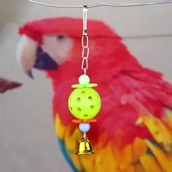 

3pcs Pet Parrot Toy Colorful Hollow Rolling Bell Ball Bird Toy Parakeet Cockatiel Parrot Chew Cage Fun Toys Pet Bird Supplies