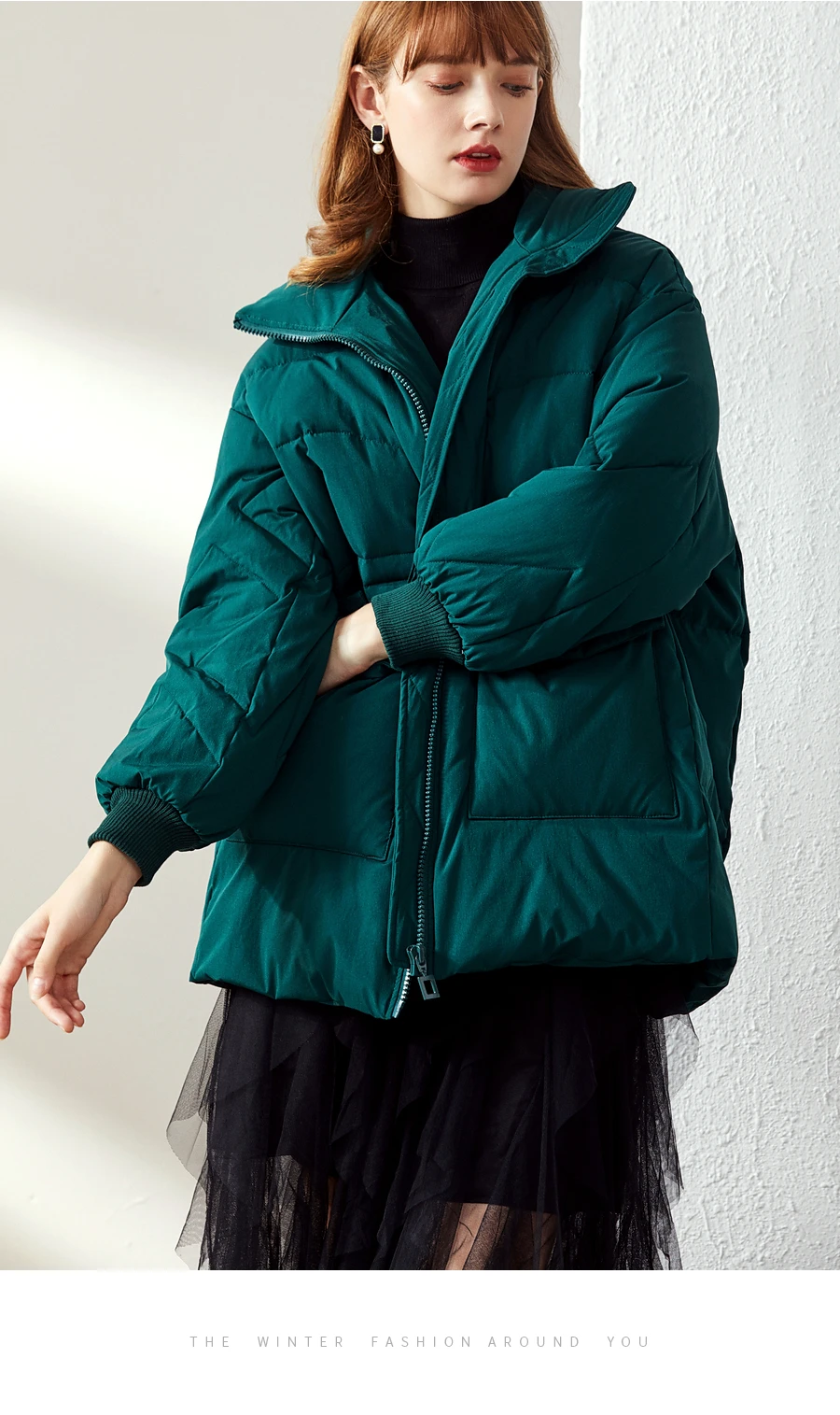 SuyaDream женское пуховое пальто с эластичной талией и стоячим воротником зимняя теплая верхняя одежда