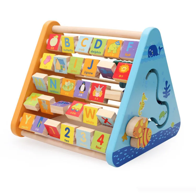 

Wooden Multi-functional Five Surface Calculation xue xi jia Pinyin with Numbers fan ban jia Educational Wooden Toys