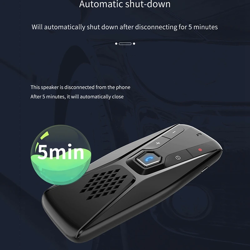 PPYY-Bluetooth 5,0 Hands Free автомобильный динамик телефон комплект FM беспроводной Bluetooth динамик телефон MP3 музыкальный плеер клип динамик телефон Suppor