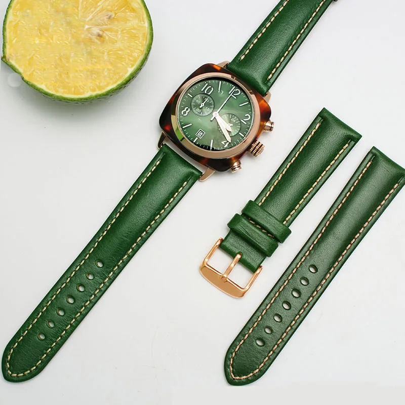 

Genuine Leather Watch Strap18mm 20mm 21mm 22mm Men Watchband With Stainless Steel Buckle Watch band For Casio Fossil