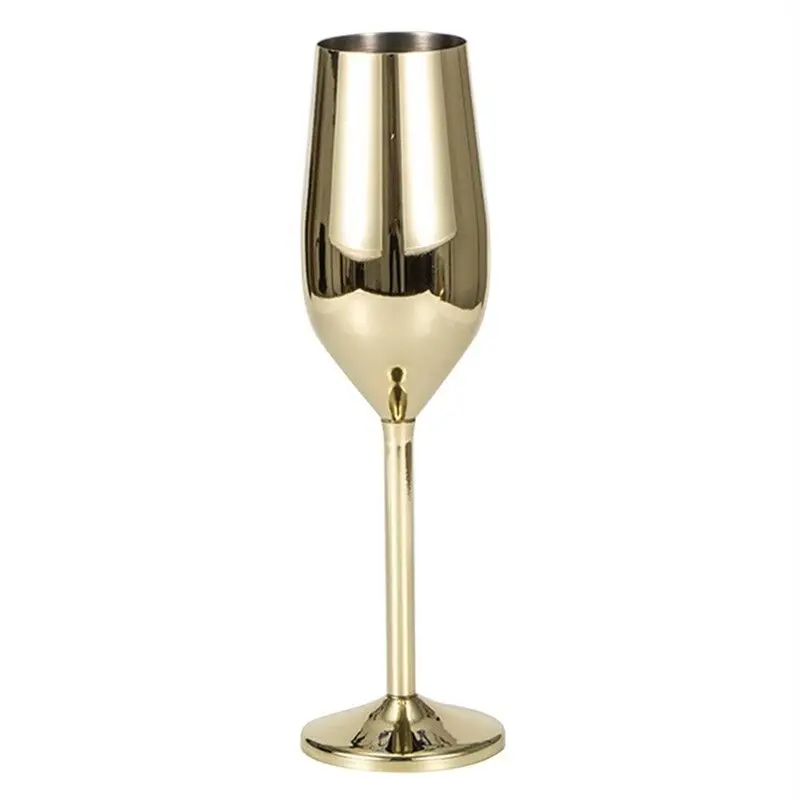 Champagne Gold Бокалы для шампанского матовые золотые свадебные торжественные шампанские флейты небьющиеся из нержавеющей стаканчик для напитков вечерние свадебные бокалы для вина - Цвет: Champagne Gold