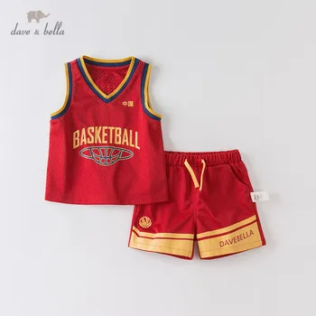 

DBX14030 dave bella summer baby boys fashion letter pockets clothing sets kids handsome sleeveless sets children 2 pcs suit