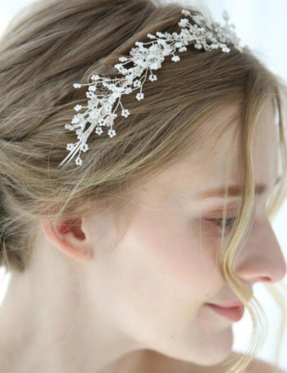 Fxmimior свадебное оголовье кристалл свадебный цветок головного убора дизайн головной убор для женщин