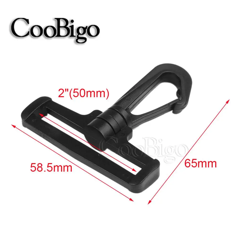 50mm 5 шт. Размер 1/"~ 2" пластик черный поворотный оснастки крючки аппаратные средства боковой пряжки Паракорд рюкзак ремни сумка лямки запчасти - Цвет: 50mm