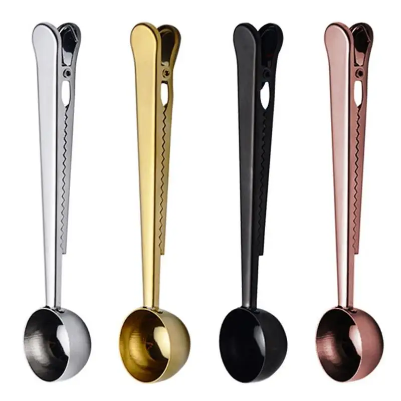 

Durable Stainless Steel Spoon Tea Coffee Scoop with Bag Seal Clip Measuring Tool 100% Brand-New Health Safety Non-toxic