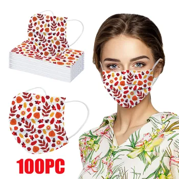 

Masque jetable Disposable Unisex Fast delivery máscara Headband Printed Thanksgiving Soft Masks For Adults 3-Layer Masks маски