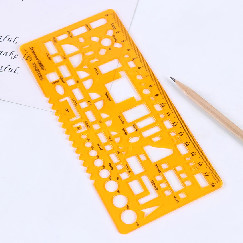 Clear Plastic Measuring Straight Ruler Diary Drawing Template Stencils Tools