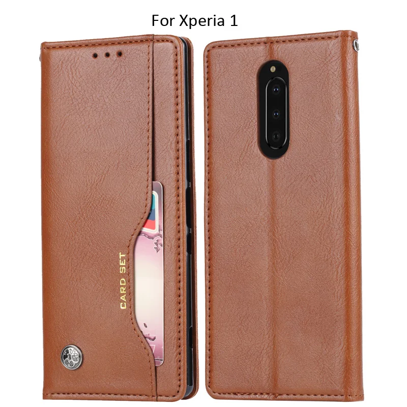 Кожаный чехол-бумажник с отделением для карт для sony Xperia 5 1 10 чехол в деловом стиле Capinha