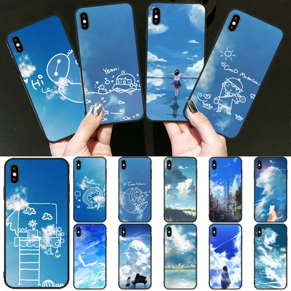 Viviana Clouds On Blue Sky Customer High Quality Phone Case for iPhone 11 pro XS MAX 8 7 6 6S Plus X 5 5S SE XR cover | Мобильные