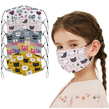 

Mascarillas 1PC Children's Print Washable Ear-Mounted Anti-Smog And Dust-Proof Cartoon Cotton Mask Face Mask Protective маска #K