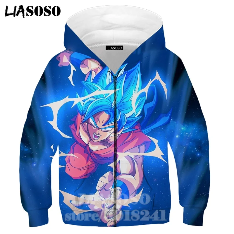 6 LIASOSO/Детская толстовка с Гоку для подростков и сына, футболка с 3D принтом Dragon Ball Z, детский топ, пуловер с круглым вырезом для мальчиков и девочек, толстовки для малышей, B157-32 - Цвет: 6