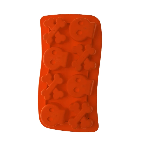 Skull Crossbone Ice Cube Mold Maker Tray - Red