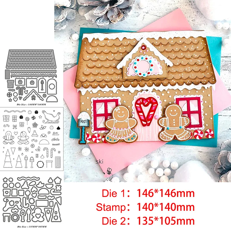 

2020 New Snow House Aircraft Words Banner Stamps and Metal Cutting Dies For Scrapbooking Greeting Card Paper Making