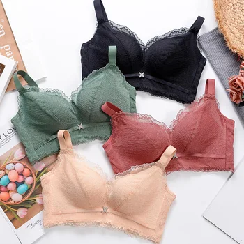 

Sexy Lingerie Set Women Lace Adjusted-straps Underwire Bra And See-through Lace Panty Bra Set