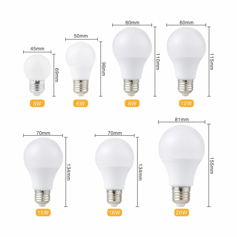6 шт. светодиодные лампы E27 3 Вт 9 12 15 18 20 220 В|led lamp light|bulb e27 ledled bulb |