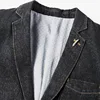 M-4XL Denim Blazer Men Jacket Cotton Autumn Spring Fashion Male Clothes Slim Fit Business Jean Coats Men Casual Suits  MY189 4