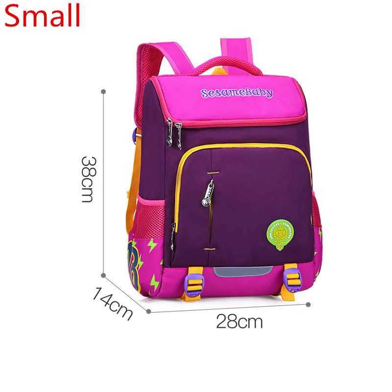 small purple Рюкзак для детей, школьные сумки, набор ортопедических рюкзаков для учеников начальной школы, школьные рюкзаки для мальчиков и девочек, детская сумка Mochila - Color: small purple