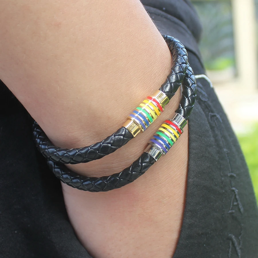 Ювелирные изделия наручные кожаный мужской браслет Ретро панк-подвеска цепочка