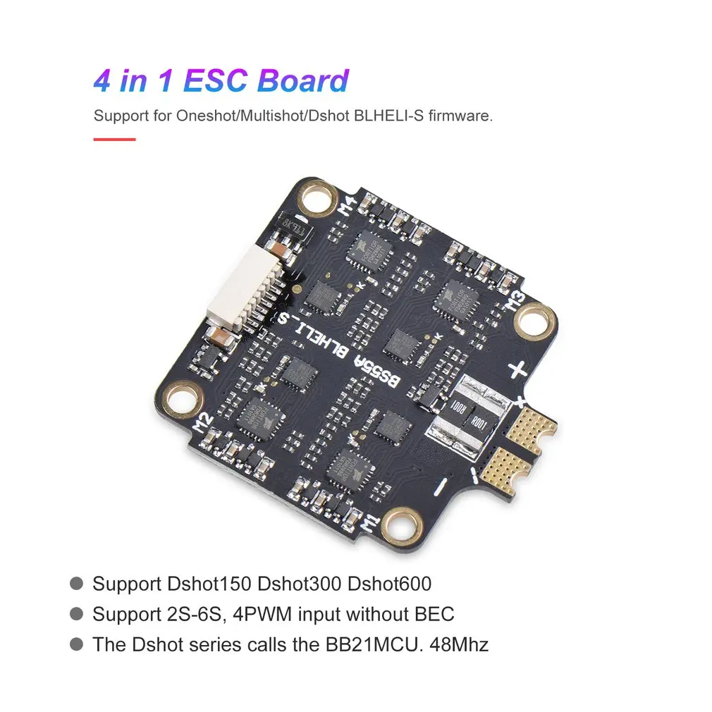 

New 40A 2-6S 4 In 1 BS-55A ESC BLHeli_S ESC Speed controller board Support Dshot150 Dshot300 Dshot600 for FPV RC Racing Drone