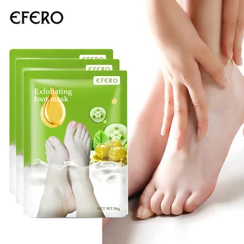 

EFERO 2Pair Exfoliating Foot Mask Socks for Pedicure Exfoliation for Feet Masks Peeling Foot Heel Remove The Skin Foot Spa Socks