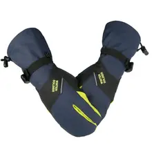 Ветрозащитные длинные наручные зимние теплые варежки для сноуборда водонепроницаемые лыжные перчатки для катания на лыжах с сенсорным экраном