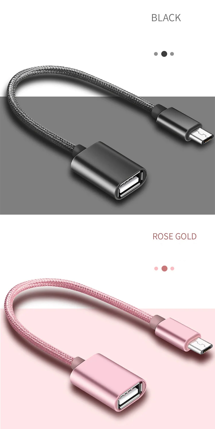 Металлический корпус Micro USB OTG кабель адаптер для Xiaomi Redmi Note5 Micro USB разъем для huawei планшета Android USB 2,0 OTG адаптер