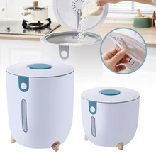 

10KG Rice Container Sealed Waterproof Insect-proof Grain Storage Organizer with Lid Transparent Window Household Food Container