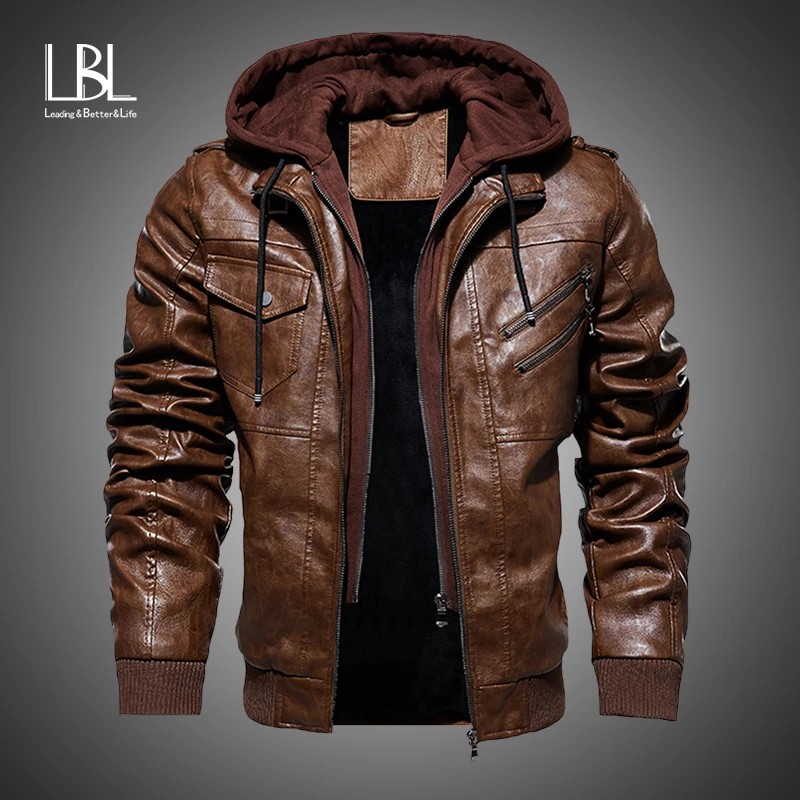 genuine leather jacket mens Mens Leather Jackets 2020 Winter New Casual Motorcycle PU Jacket Biker Leather Coats European Windbreaker Genuine Leather Jacket men's faux leather coats & jackets