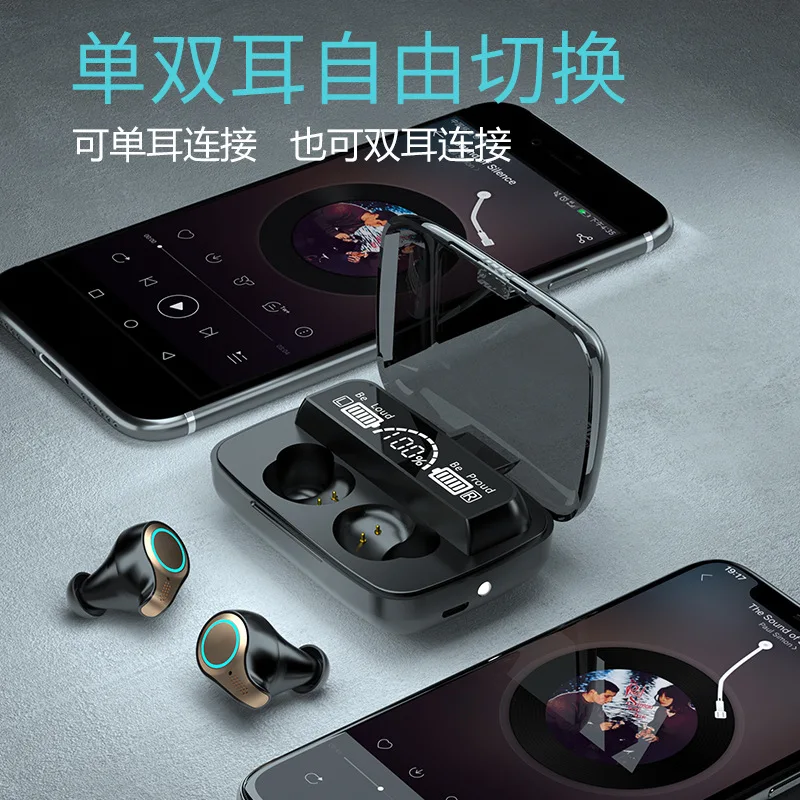 

Bluetooth headset stereo wireless headset with dual microphone noise reduction function suitable for all mobile phones