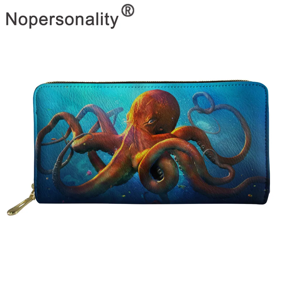 Nopersonality Octopus, дизайнерские кошельки для серфинга, женский, мужской кошелек, длинные кожаные водонепроницаемые сумки для телефона для дам, держатель для карт, сумка - Цвет: Z5528Z21