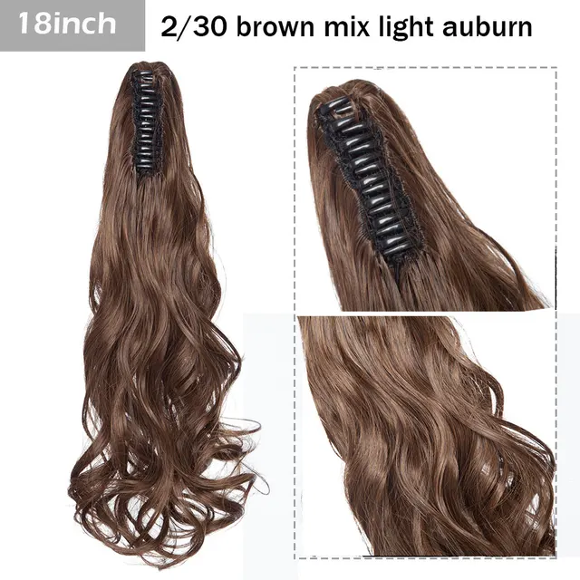 S-noilite Syntheitc Big Grab Ponytail Hair Extension Claw Clip In Ponytail Extension Hair Fake Hairpiece For Women Daily Party 18-1860