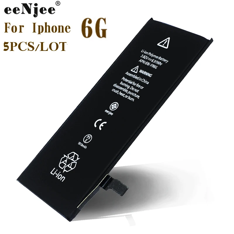 Оригинальные IC Мобильный телефон батареи EENJEE 5 шт. для Iphone 6 6G аккумулятор 1810 мАч