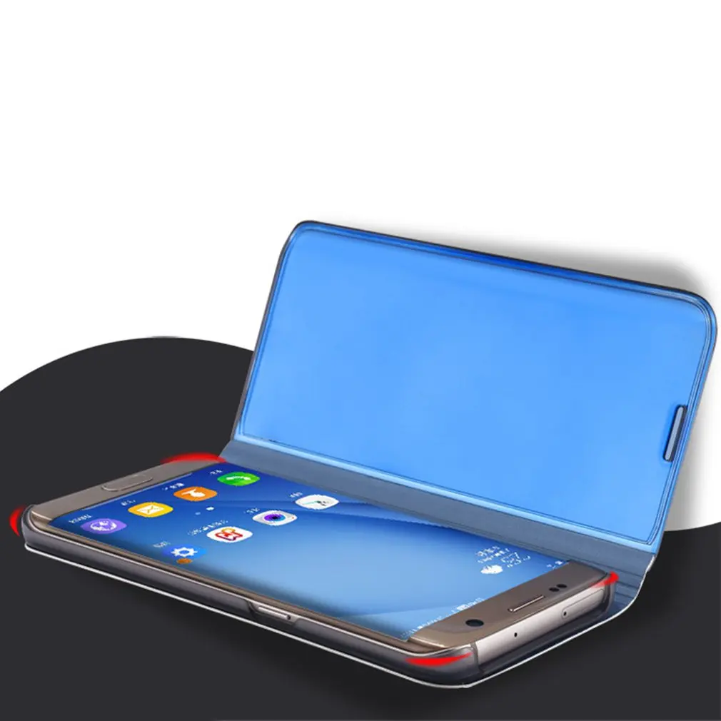

Newest Electroplated Smart Mirror Stand Case Mobile Phone Shell Flip Cover Sleep Smartphone Decoration
