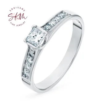

SKM 14k 18k white gold rings for women classic rings Engagement wedding rings designer Luxury Fine Jewelry