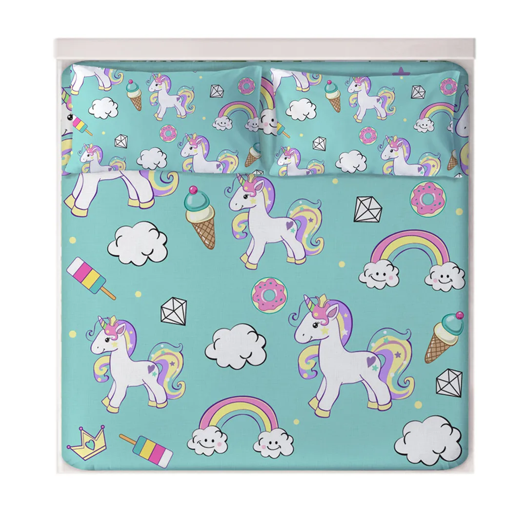 Flowers Unicorn Fitted Sheets