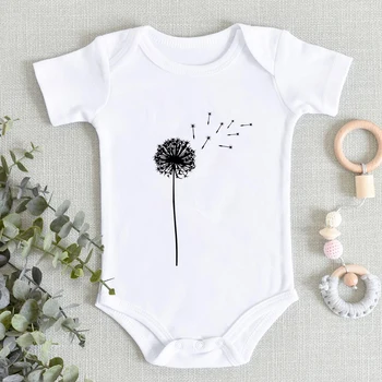 

Wildflower Dandelion Print Infant Clothes Casual Funny Newborn Jumpsuits Harajuku Aesthetic Ropa de bebe niña Streetwear 0-24M